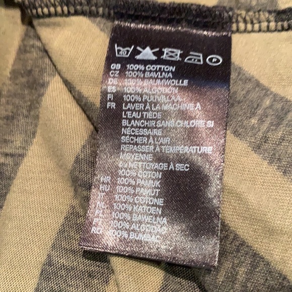 H&M Divided Khaki &Black Striped Cropped T-shirt Size M - Picture 7 of 7